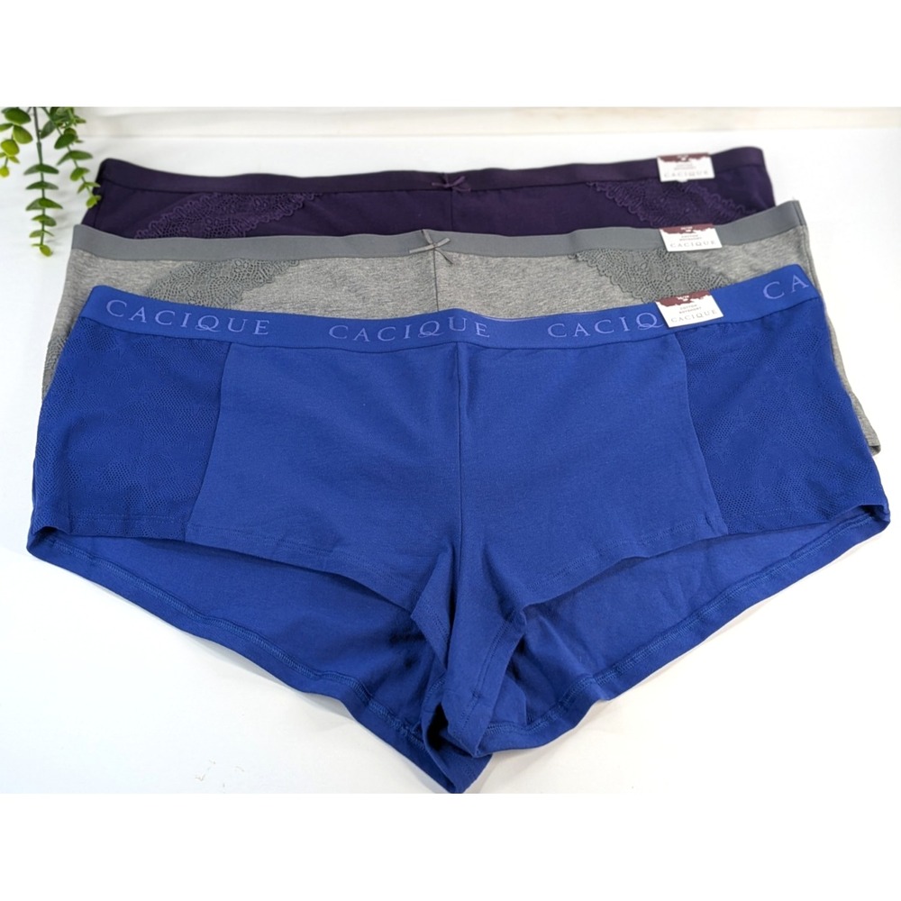 JEWEL LOT 3 NWT 26/28😍Lane Bryant Cacique Cotton Boyshort Panties Cheeky Baddie